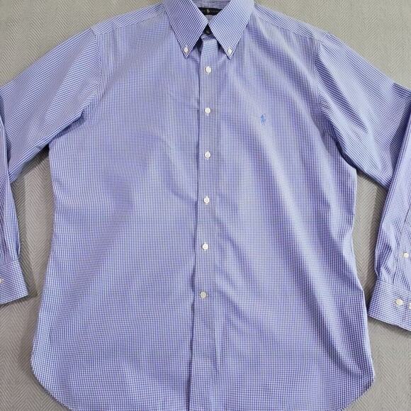 Ralph Lauren Button Down Shirt Men's 16 1/2 34/35 Classic Fit Quiet Luxury Blue - Picture 2 of 16